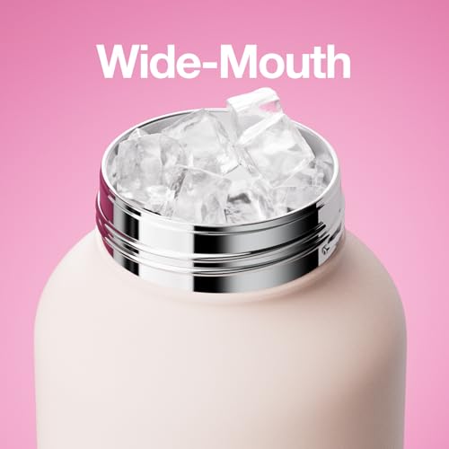 CHAKO LAB Botella de Agua Aislada 33oz con Pajilla y Asa, Forro Cerámico al Vacío para Café y Té, Termo Reutilizable a Prueba de Fugas, Conserva Frío 36h, Rosa y Púrpura miniatura 4