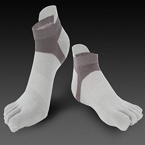 Image of Men Toe Socks No Show Low Cut Athletic Wicking Cotton 5 Finger Split Toe 6 Pack