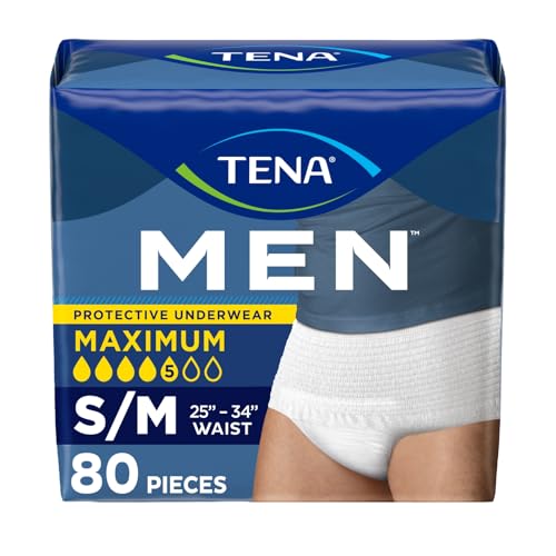 Image of Tena Men Maximum Incontinence Underwear, White, S /M 25-34in, 80 ct