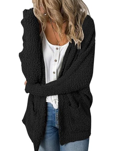 MEROKEETY Women's 2025 Winter Long Sleeve Soft Chunky Knit Sweater Open Front Cardigan Outwear Coat