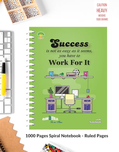 Image of amblitz Mega Spiral Notebook | 18 X 24 CM | B5 Size | School /College Students's Choice for Note Making | 70 GSM Thick White Paper | Diary Size | Personal & Office Use | (1000 Pages, RULED Notebook)