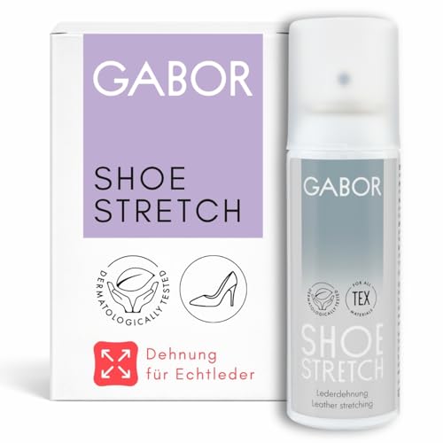Gabor Shoe Stretch Dehnungsspray für Lederschuhe 125 ml weitet enges Leder reduziert Druckstellen beugt Blasen vor für Echtleder-Schuhe wirkt sofort ohne Einwirkzeit wo der Schuh drückt