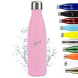 Young Gourde en acier inoxydable,500 ml, 750 ml, 1 l,Bouteille isotherme anti-fuite, convient pour les boissons gazeuses, bouteille isotherme durable pour l'intérieur et l'extérieur,Rose clair 750 ml