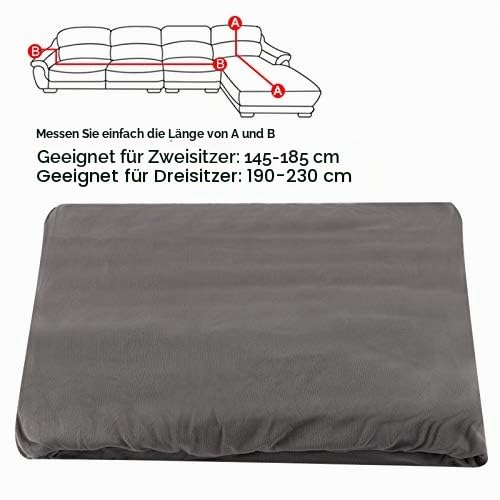 Elastischer Sofabezug für Ecksofas mit Halbinsel, 3-Sitzer 2-Sitzer, Sofabezug mit Halbinsel links/rechts,zusammensetzbarer Sofabezug aus Polyester in L-Form (Grau)