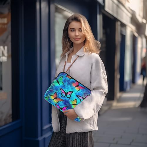 Funda para portátil azul con mariposas 13-14 pulgadas miniatura 7