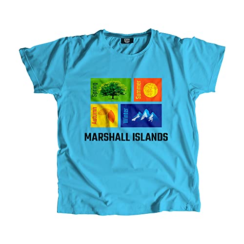T-shirt Marshall Islands Seasons bleu ciel pour homme et femme