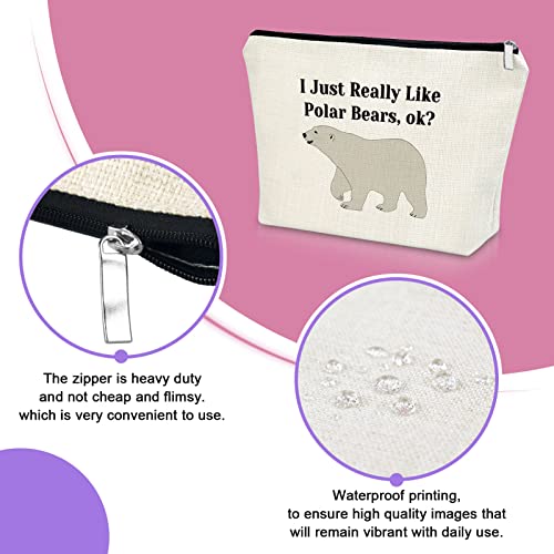 Sazuwu Polar Bear Gifts for Women Makeup Bag Travel Pouch Perfect for Animal Lovers Birthdays Christmas Graduation Cosmetic Bag4