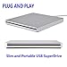 [Updated Version] Xglysmyc USB External CD DVD Drive Burner Portable Ultra-Thin Slot-in CD/DVD+/-RW Player Writer Rewriter SuperDrive Support MacBook Pro/Air iMac Laptop Desktop Win XP/7/8/10-Silver