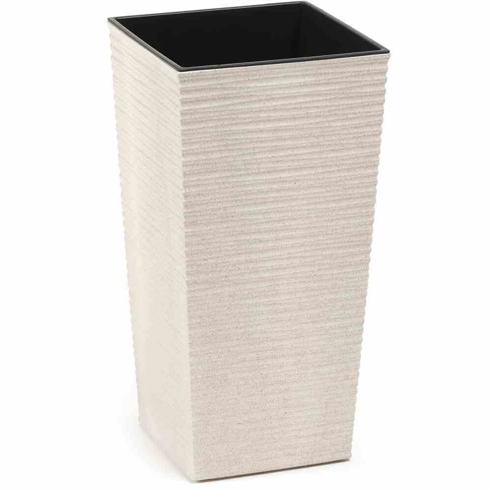 Eco Nizza Lot de 2 Pots de Fleurs Blanc 25 cm