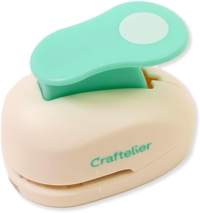 Craftelier5/8” (1.587 cm) Diameter Circle Punch with Lever Press | Suitable for Paper and Cardstock | Ideal for Craft and Scrapbooking Projects | Size Approx. 6.5 x 4 x 5.5 cm