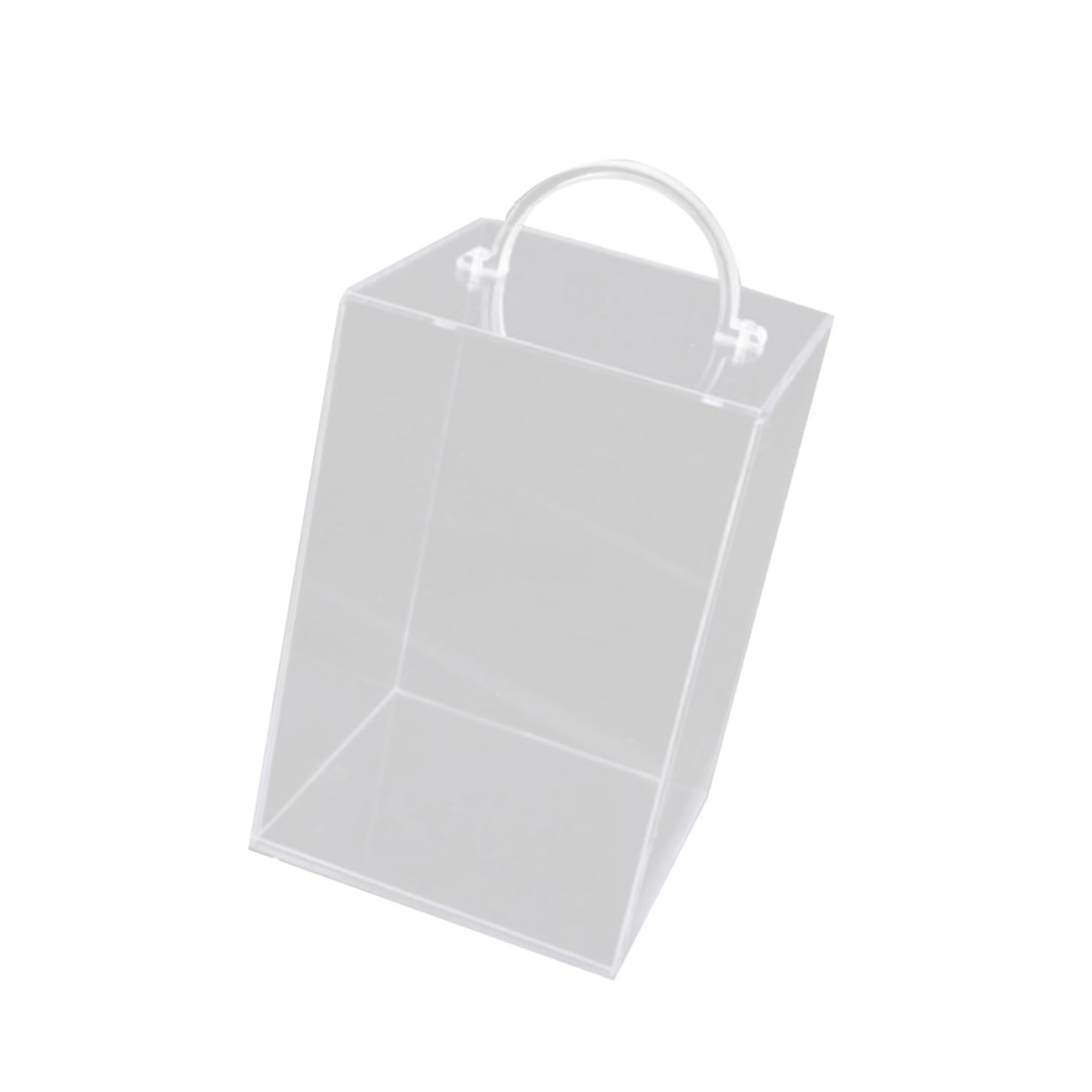 Piceioep Unique Clear Handheld Box Square Flower Holder Suitable for Floral Arrangements and Festival Presentations Modern Flower Container