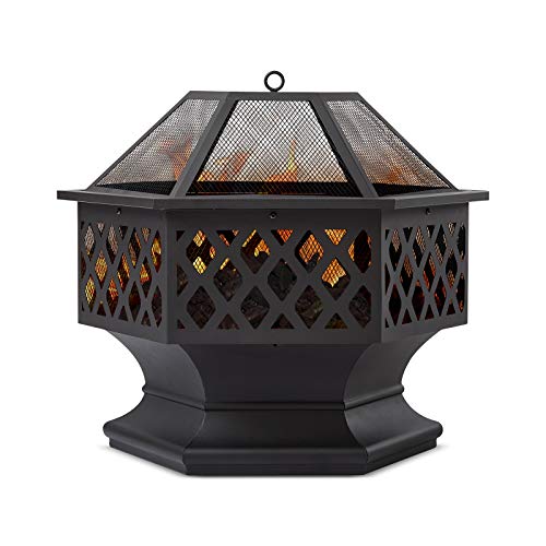 Mondeer Garten Feuerstelle mit flammhemmendem Grill Heizung Kamin,...