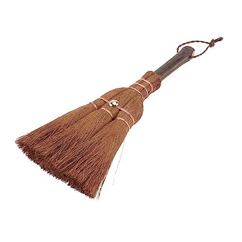 Ipetboom Escoba De Palma Mini De Mano 9.4 Pulgadas Ligera con Cuerda Colgante Practica para Limpieza En Hogar Cocina Y Ceremonia De Té