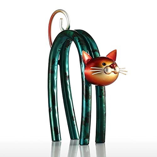 Tooarts U Shaped Cat Metal Ornament, Modern Cat Sculpture Decoration, Little Cat Figurine for Christmas Birthday Gift, Home Office Living Room Desk Shelf Decor Stand, Cat Gift for Cat Lover