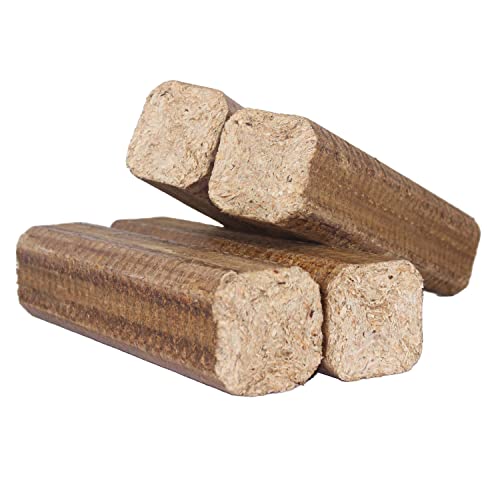 AMOS Woodlets Briquettes [12 Units] - Easy to Use, Premium-Grade, Long Burn Time Sustainable Wood Fuel for Open Fires & Multi-Stoves | Outdoor Cooking Fuel & Fire Starters