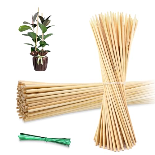50PCS Bamboo Plant Stakes, 18Inch Natural Bamboo Sticks Garden Stake, HAINANSTRY Plant Support...