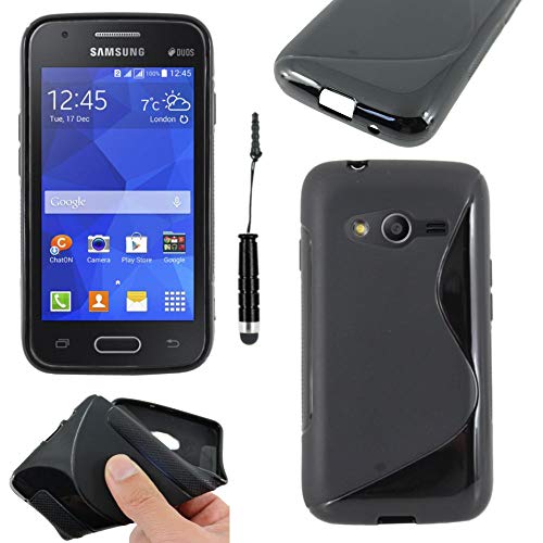 ebestStar - Coque Compatible avec Samsung Galaxy Trend 2 Lite SM-G318H, Galaxy V Plus Etui Housse Silicone Gel TPU Souple Motif S-Line + Mini Stylet, Noir...
