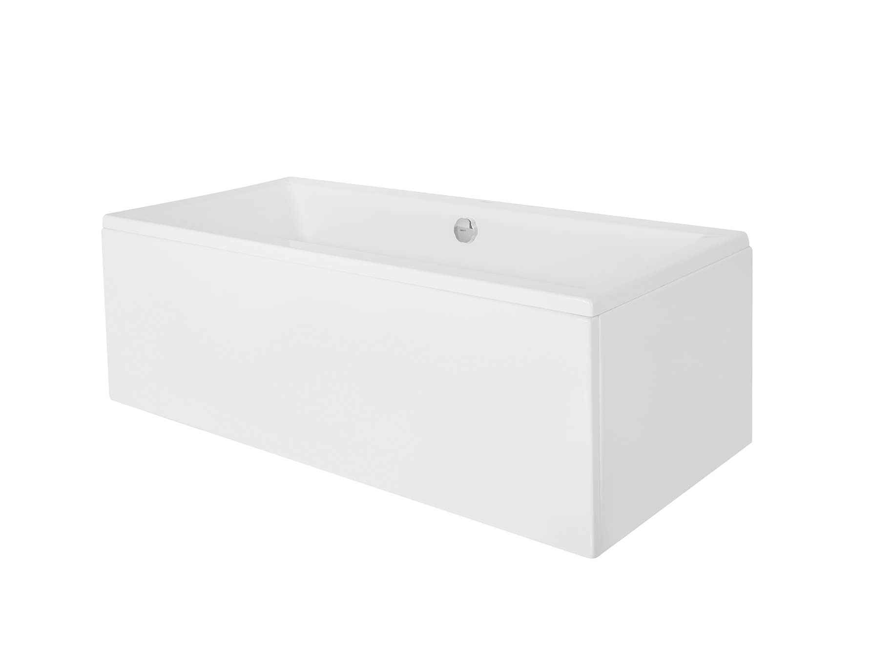 BADLAND Baignoire acrylique d'origine 190 x 90 cm Blanc Rectangle Kit complet Tablier en acrylique Siphon Pieds de baignoire Design moderne Bonde d'évacuation chromée de qualité supérieure Fabriqué en