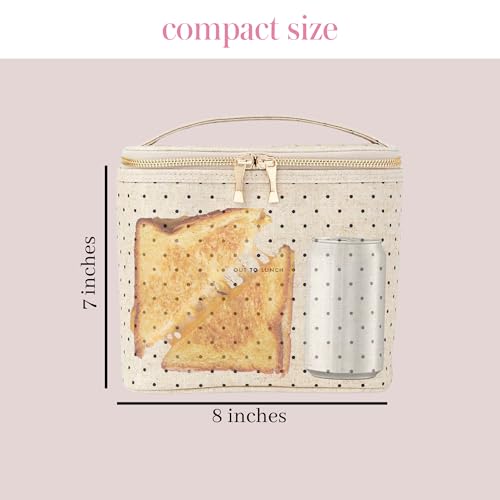 Kate Spade New York Insulated Lunch Tote, Cute Lunch Bag for Women, Compact 8 x 4.5 x 7.23" Size, Deco Dots (Out To Lunch)4