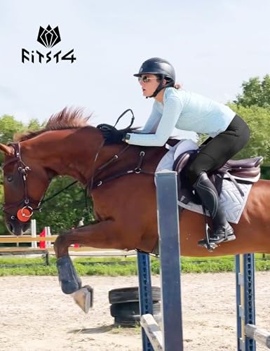 Fitst4 Sports Women'S Full Seat Riding Tights With Zipper Pockets Horseback Riding Pants Equestrian Breeches For Women Black M thumb #5