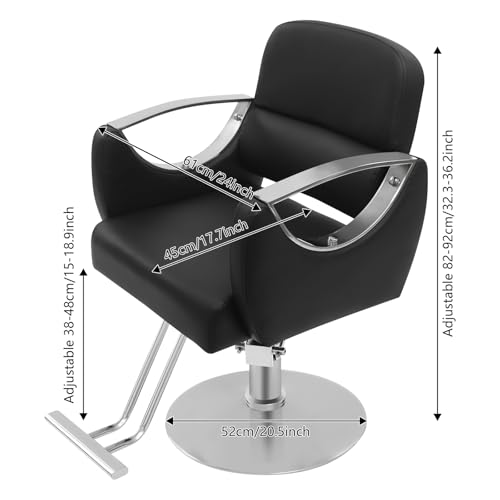 Image of Salon Chair,Salon Chair for Hair Stylist with Height Adjustment,360 Rotatable Barber Chair for Barber Store,Beauty Salons,Spas