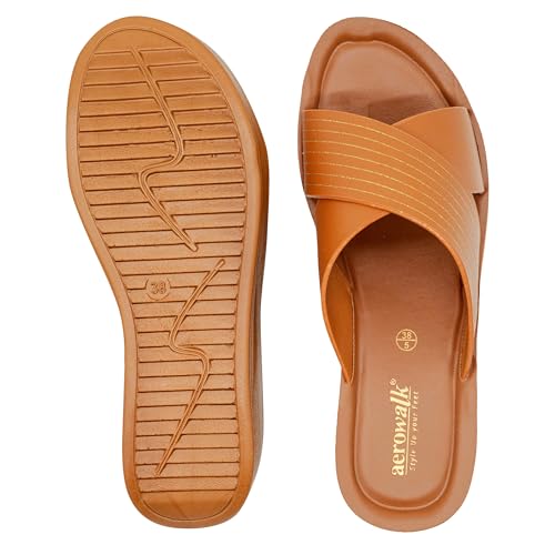 Image of AEROWALK Stylish Fashion Sandal for Women | Comfortable| Lightweight | Anti Skid | Casual Office Footwear (AT28)