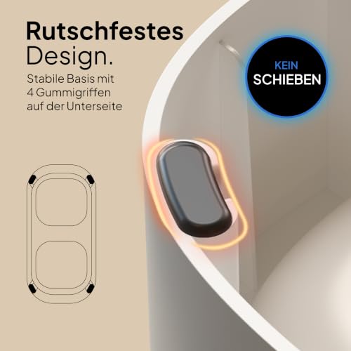 Pretty Paw Katzennapf Erhöht mit 2 Edelstahl Schalen, Weiß