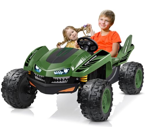 ANPABO 24V Ride on Toys for Big Kids 2 Seater, 4x200W, Max 5.1MPH, Off-Road UTV with EVA Tires, Remote Control, 4-Wheel Suspension, Bluetooth, Ideal Gift for Kids Aged 3-12 (Green)