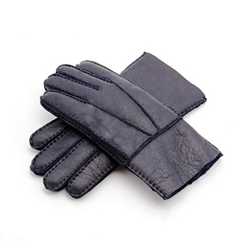 冬の手袋メンズレザーミトンは、ウォーム手袋フルフィンガー厚みの冬のメンズ手袋カシミヤ (Color : Gray, Gloves Size : Man size)