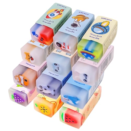 Amazon.co.jp: Yemax 消しゴム 小学生 よく消える橡皮 12個【フルーツ