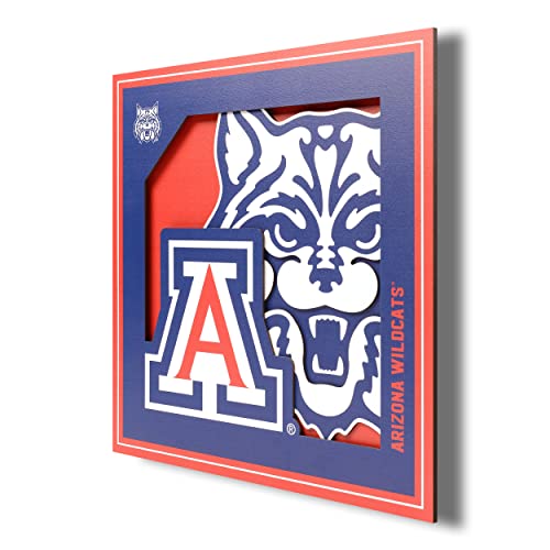 YouTheFan NCAA Arizona Wildcats 3D Logo Series Wall Art - 12x12