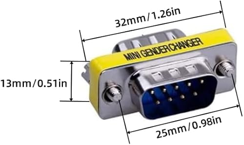 Paquete de 2 cables serie Rs232 9 pines DB9 macho a macho cambiador de género adaptador conector