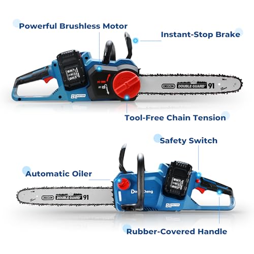 Dong Cheng 40V Brushless 16-Inch (41cm) Chainsaw with Oregon Bar & 2x4.0Ah Batteries - Image 8