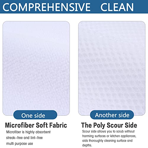 Sinland Wholesale Microfiber Dish Cloth Best Kitchen Cloths Cleaning Cloths With Poly Scour Side 12Inchx12Inch 10 Pack White #TOP2