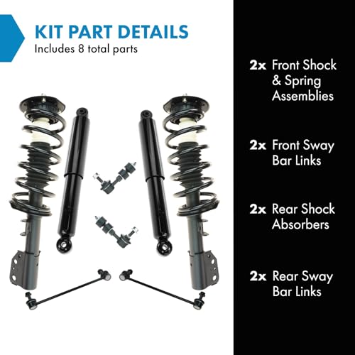 Image of TRQ Front and Rear Suspension Kit Complete Strut & Coil Spring Assembly Shock Absorber Sway Bar Stabilizer Link Compatible with 2005-2006 Chevrolet Equinox 2006 Pontiac Torrent