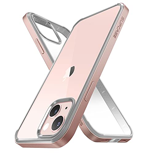 SUPCASE Unicorn Beetle Edge Series Case for iPhone 13 (2021 Release) 6.1 Inch, Slim Frame Clear Case with TPU Inner Bumper & Transparent Back (Peach)