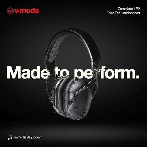 Image of V-Moda Crossfade LP2 Over Ear Wired Headphones with Mic (Matte Black)