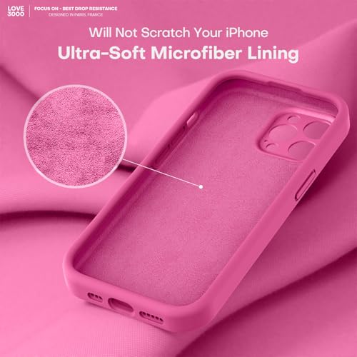 Image of LOVE 3000 Designed for iPhone 13 Pro Max Case, Premium Silicone with [Soft Anti-Scratch Microfiber Lining] Shockproof Protective Phone Case for Men Women Girls 6.7 inch, Pitaya