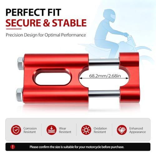 Image of Handlebar Risers 7 /8 inch 22mm Handle Bar Clamps CNC Universal for BT200X CT200 SSR125 MX650 MX350 CRF XR XR Apollo RFZ 50 70 90 110 125 Mini Bike Dirt Pit Bike Red