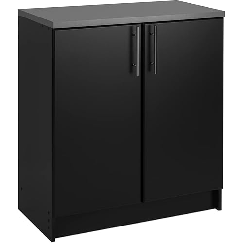 Prepac Elite 2 Door Base Storage Cabinet, 32" W x 36" H x 24" D, Black