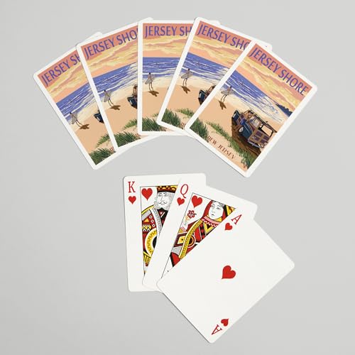 Lantern Press Jersey Shore, 52 cartas de póker tamaño estándar miniatura 7