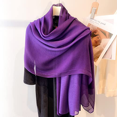 WINCESS.YU Women Gradient Scarf Stripe Long Shawls and Wraps Lightweight Solid Pashmina for Spring Summer and Fall3