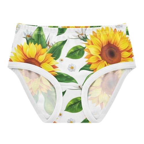 Funny Toddler Girls Underwear 2t Cotton Cute Panties Girl Watercolor Style Sunflowers Briefs Girls Undies