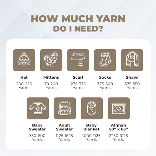 Image of Mary Maxim Maximum Value Acrylic Yarn for Crocheting and Knitting, Soft Worsted Weight Yarn 4, Ideal for Blankets, Sweaters, Hats, and Scarves, 8 oz Skein (474 Yds), Cottonwood