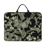 Laptophülle mit Dollarzeichen und Gelddruck, für Schule, Büro, Reisen, leicht, wasserabweisend
