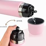 Milu Bouteille isotherme en acier inoxydable - 1L, 750ml, 500ml - Thermo Double Paroi, Sans BPA, Transport Café, Thé, Eau (Rose, 500 ml) - 7
