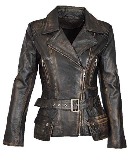 Veste en cuir pour femme noire deux tons coupe ajustée finissant les silhouettes sans forme Celia