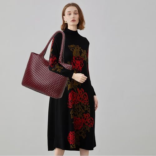 Image of JINMANXUE Fashion Woven Bag Shopper Bag Travel Handbags and Purses Women Tote Bag Large Capacity Shoulder Bags