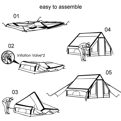 Carpa Inflable para Camping para 4-6 Personas 4 Estaciones miniatura 7