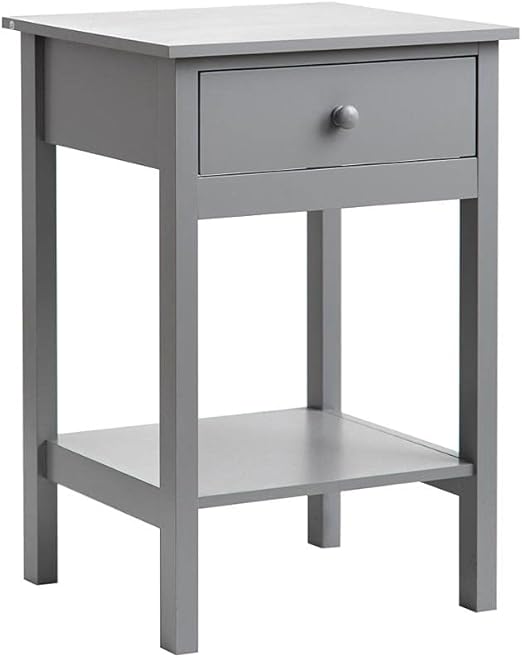 AAMEN Grey Bedside Table With Drawers Floating Nightstand Larson Bed